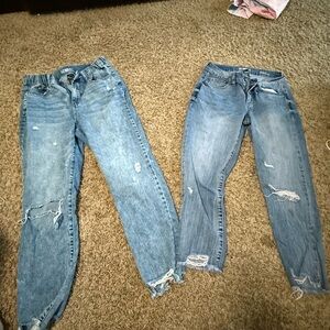 Rewash Light and Medium Blue Distressed Boyfriend Jeans